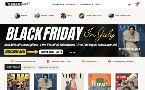 Magazinecafestore website preview