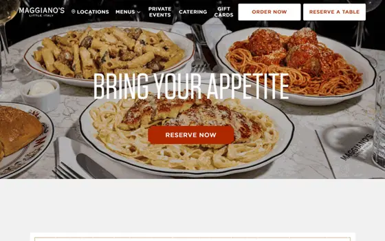 Maggianos website preview