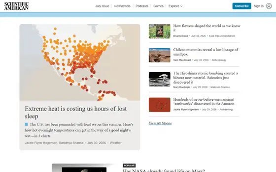 Scientificamerican website preview