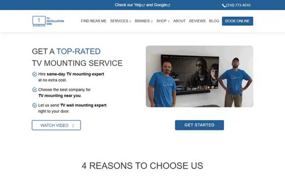 Tvinstallationone website preview