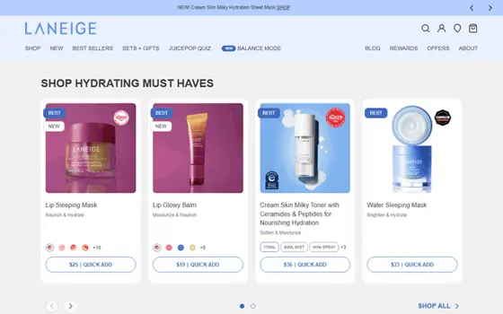 Us Laneige website preview