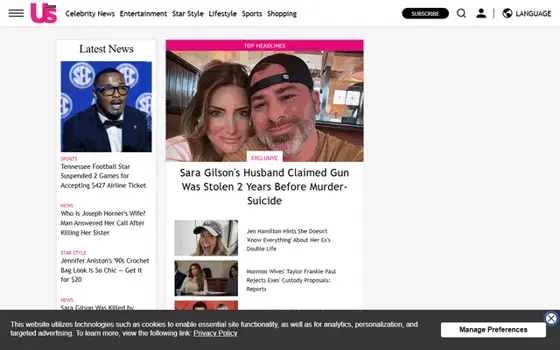Usmagazine website preview